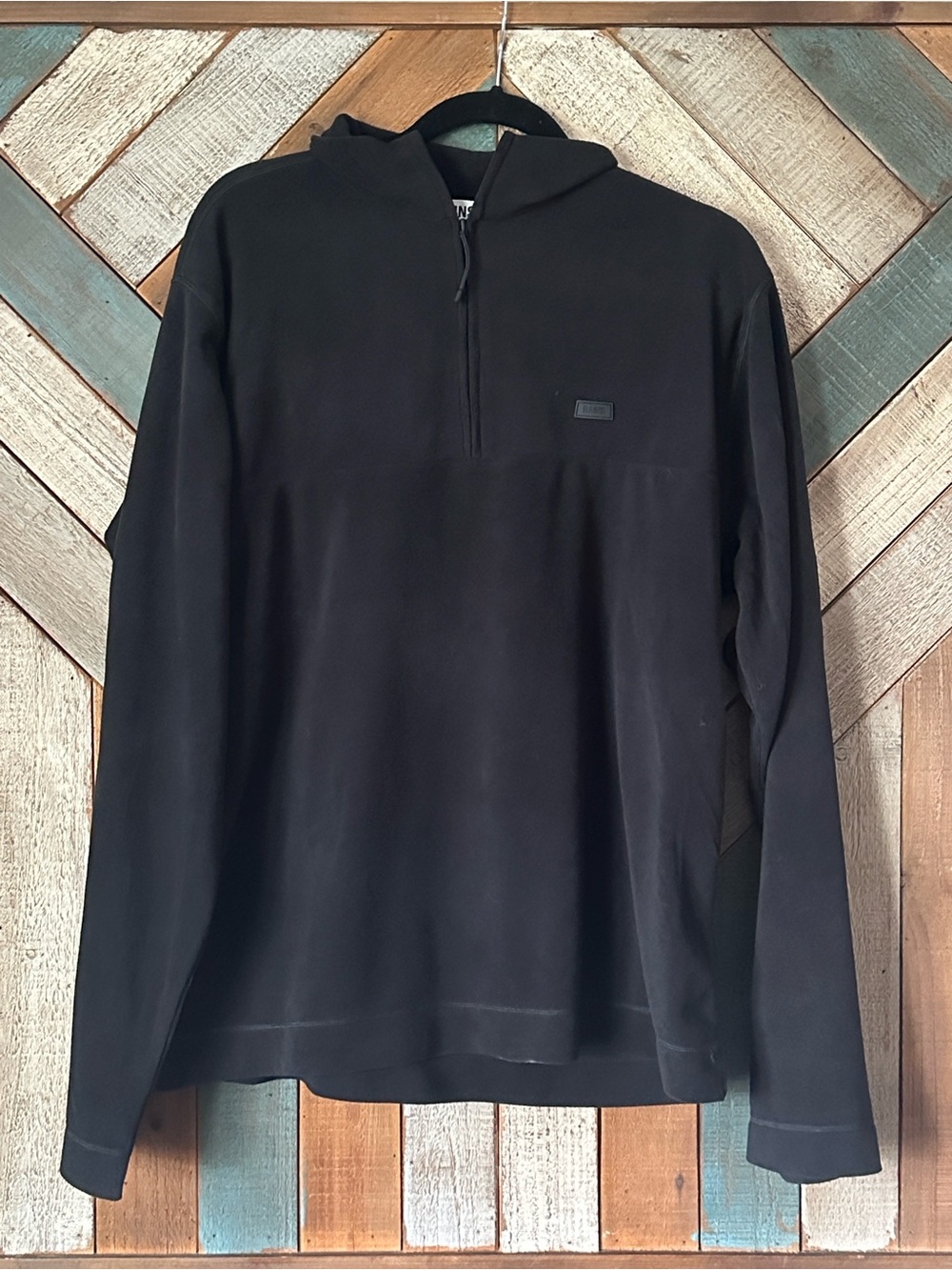 NEw! Black Half-Zip Hooded Pullover